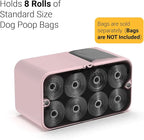 SVD.PET Dog Poop Bag Dispenser, Wall Mount Waste Bag Dispenser, Holds 8 Rolls of Waste Bags, Indoor/Outdoor Wall mount or Place on the Table (Pink, Dispenser only)