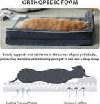 BFPETHOME Extra Large Orthopedic Dog Bed, L-Shaped Pet Bed for Dogs up to 100 lbs, Waterproof, Removable Washable Cover, Non-Slip Base, 48 x 35 x 7.5 inches, Dark Grey | Removable Cover, Waterproof Lining, Non-Slip Bottom, Large Pet Sofa with Sides, Co...