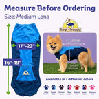 Surgi Snuggly Dog Surgery Recovery Suit – Dog Onesie for Post Surgery Recovery, Female Spay & Male Neuter – Surgical Suit for Dogs, E-Collar Cone Alternative, Double Blue - Medium Long, 16" - 19" (EC)