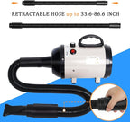 Dog Dryer for Large Dogs, 5.2HP 3800W High Velocity Pet Hair Dryers | with Heater for Grooming, Spind Temperature Adjustable Pet Dryer Machine with 4 Nozzles Secadora para Perro (Beige)