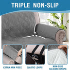 H.VERSAILTEX Chair Sofa Slipcover 100% Waterproof Couch Cover Furniture Protector Cover with Elastic Straps for Pets Kids Children Dog Cat(Chair, Dove Grey)