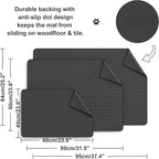 Large Cat Litter Mat, 31.5x23.6 Black, Premium Silicone Rubber, Waterproof & BPA-Free, Traps Litter, Easy to Clean, Keeps Floors Tidy