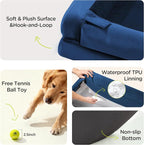 Waterproof Orthopedic Dog Bed for Medium Large Sized Dogs | Memory Foam Pet Bed Sofa with Bolster, Dog Couch with Washable Cover & Non-Slip Bottom, 36x27 Inch, Royal Blue