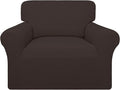Easy-Going 100% Waterproof Chair Couch Cover, Stretch Jacquard Sofa Cover | Dual Waterproof Sofa Slipcover, Leakproof Furniture Protector for Kids, Pets, Dog and Cat (Chair, Chocolate)
