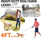 HOMIMP Heavy Duty Dog Leash - Chew Proof 4 FT, Reflective, Metal Training Leash with Soft Padded Handle, Strong Rope for Night Walking, Black