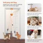 Interactive cat toy, Electric cat teaser, Door clip, 2 Motion modes,Gray | 360° Rotation • Random Jumping • Type-C Rechargeable • Door Clip Design • For Indoor Cats