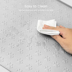 PWTAA Dog Food Mat Anti-Slip Silicone Dog Bowl Mat Thicker Pet Placemat Waterproof Cat Feeder Pad with Raised Edge Puppy Kitten Feeding Mats Suitable Small Medium-Sized Dogs Cats Eating Tray - 2PCS
