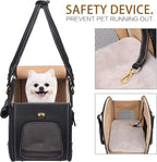 Dog Carrier Purse, Pet Carrier, Waterproof Premium Leather Pet Travel Portable Bag Carrier for Cat and Small Dog Home & Outdoor Medium Black