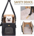 Dog Carrier Purse, Pet Carrier, Foldable Waterproof Premium PU Leather Pet Travel Portable Bag Carrier for Cat and Small Dog Home & Outdoor Small Black