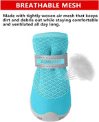 QUMY Dog Shoes for Small Dogs Hot Pavement Puppy Dog Boots & Paw Protectors | Small Medium Dog Summer Shoes, Soft Anti-Slip Rubber Sole, Mesh Breathable Dog Booties for Hardfloors, Walking Running Blue