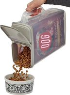 Buddeez Pet Food Storage Container - 8 Quart Capacity Dog / Cat Food & Bird Seed Container with Durable EZ Grip Handle, Flip Gray Lid (includes 1 Cup Clear Scoop) | Durable dry-food storage, For dog food, cat food or bird seed, Includes scoop, desk pet...