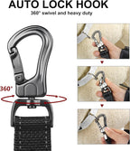 PetiFine 5FT Heavy Duty Dog Leash with Soft Padded Double Handle | Traffic Handle Extra Control,Auto Lock Hook,Reflective Nylon Walking Lead for Large,Medium,Small Breed Dogs