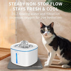 Cat Water Fountain,2.5L/84oz Pet Water Fountain for Cats Inside, Cat Fountain for Drinking with Ultra Quiet Pump(≤20dB)& LED Blue Light - for Pets Small Animals