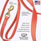 Viper Biothane K9 Working Dog Leash Waterproof Lead for Tracking Training Schutzhund Odor-Proof Long Line with Solid Brass Snap for Puppy Medium and Large Dogs, 33ft Coral