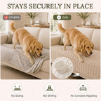 Smiry Velvet Couch Cover for Dogs, Non Slip Soft Sofa Protector for Pets | Washable Sofa Cover for Cats, Cozy Furniture Protector Against Pet Hair, Scratches, Fits Sectional Sofa(Apricot, 36"x63")