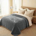 Luciphia Waterproof Pet Blanket, Washable Reversible Sherpa Fleece Throw | Liquid-proof furniture protector for bed and couch, soft reversible sherpa fleece for dogs, cats grey, L