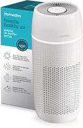 Homedics 5-in-1 PetPlus UV-C Air Purifier, HEPA Filter for 266 Sq Ft Room | Air Purifiers for Pets, Bedroom, and Home with Essential Oil Pads and Built-In Timer, 3 Speed Settings, White