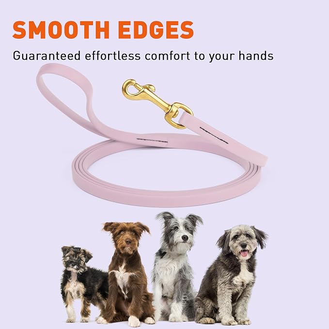 Viper Biothane K9 Working Dog Leash Waterproof Lead for Tracking Training Schutzhund Odor-Proof Long Line with Solid Brass Snap for Puppy Medium and Large Dogs, 20ft Pastel Purple