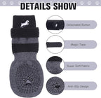 EXPAWLORER Anti Slip Dog Socks to Prevent Licking Paws,Winter Dog Boots & Paw Protectors,Dog Booties for Hardwood Floors with Grippers,Dog Shoes for Hot/Cold Pavement Small Medium Large Senior Dog