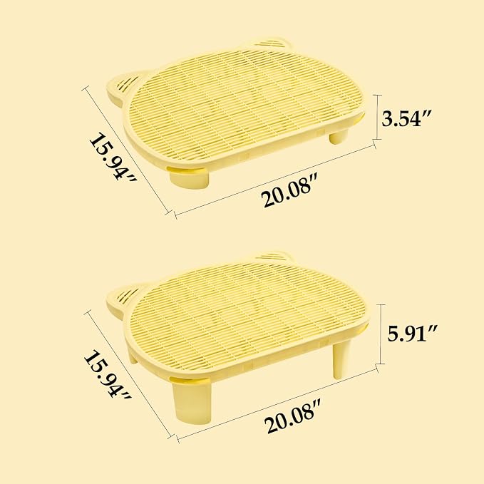 SpaceTime Cat Litter Mat Litter Trapping Mat,20.08"x15.94"x5.91"Large Dual-Layer Cat Litter Box Mat for Kitty,Floor Protection,Waterproof Urineproof(Yellow)