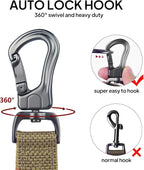 Twoear 6FT 1IN Heavy Duty Dog Leash for Large Dogs with 2 Padded Handles | Traffic Handle Extra Control, Auto Lock Hook, Strong Reflective Walking Leash for Night Safety, Medium and Large Breeds,Brown