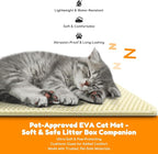 Cat Litter Mat 47"x27",Double Layer EVA Litterbox Mat Cream | Extra Large Honeycomb, Waterproof & non-slip, Odor-free, easy clean, washable durable floor protector,scatter control