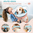 Supet Raised Inflatable Dog Cone Collar to Stop Licking, Soft Dog Cone Alternative After Surgery, Doggie Neck Donut Collar for Small Medium Large Dogs