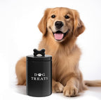 Barnyard Designs Ceramic Dog Treat Container with Airtight Lid (Black) | Large Rustic Storage Canister and Cookie Jar for Kitchen Counter; Airtight Lid Keeps Food Fresh; Farmhouse Decor