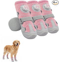 Huafly Tension Knob Dog Shoes – Twist-Lock Dog Boots & Paw Protectors for Small Medium Large Dogs,Non-Slip Sole Breathable Mesh Reflective Strap for Hiking Camping Hot Pavement & Hard Floor (Size 5)