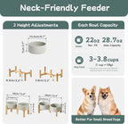Havniva Dog Bowls Elevated, Ceramic Dog Food and Water Bowl Set | 6.1” Raised Dog Food Bowl, Elevated Dog Bowls with Bamboo Stand, Non-Slip Dog Water Bowl for Small Dog, Large Capacity
