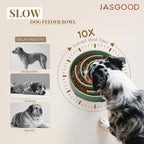 JASGOOD Slow Feeder Dogs Bowl for Large Medium Dogs,Anti-Gulping Pet Slower Food Feeding Bowls