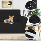 ZNSAYOTX Oversized Super Stretch Couch Cover (92"-115"), New Striped Sofa Covers Comfortable & Durable, Dog Cat Pets Friendly Extra Large Spandex Sofa Slipcovers (Black, XL Sofa)