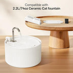 9 Pack Ceramic Cat Water Fountain Replacement Filters, Pet Fountain Replacement Filters for 2.2L/74OZ Ceramic Fountain