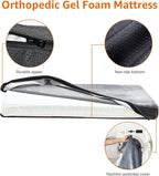 Amazon Basics Dog Bed with Cooling Gel Memory Foam, Machine Washable Removable Cover, Anti-Slip Bottom, Pressure-Relief Support for Dogs up to 90lbs, Extra Large (41" x 29"), Grey