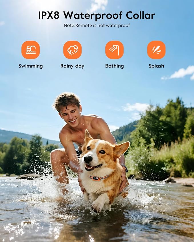 SLOPEHILL Mini Shock Collar for Small Dogs 5-30lbs,Featuring No Shock Mode | 4200FT Dog Training Collar with Remote, IPX8 Waterproof e Collar with Beep,Vibration,Safe Shock,Light,No Shock Modes (Orange)