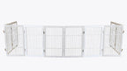 Urnporium Pet Dog Gate Freestanding, Strong Durable Folding Wooden Fence, Portable Acacia Hardwood Safety Barrier for Indoor & Outdoor Use (White Pet Gate, 10 Panel 30" Tall)