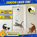 Interactive Cat Toys for Indoor Cats, Automatic Moving Toy with Flying Bird | Catpick toy Doorway Hanging Feather Toys for Bored Kitten & Adult Cat, Wand Toy for Exercise &Enrichment, Rechargeable, White