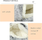 YUDANSI Cat Bed Hooded for Indoor Cats, Dog Bed with Large Covered Hood for Small Dogs Cats Puppy Kitty, Anti Anxiety Donut Cuddler, Anti Slip Plush Faux Fur Enclosed Pet Nest (Washable)(Gray-20inch)