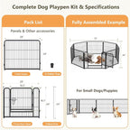 Metal Dog Playpen - Foldable Exercise Pen 24" Height 8 Panels for Dogs Portable Pet Playpen Polygon Dog Enclosure Indoor/Outdoor Pen for Puppy (Black)