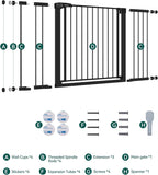 Babelio 36-57" Extra Wide Baby Gate for Stairs No Drilling, Dog Gate Indoor | Pressure/Wall Mount; Triple-lock System; Auto-close; 200N Impact Tested; Easy Install for Doorways, Kitchen, Hallway, Black