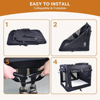 JESPET Soft Dog Crates Kennel for Pets, 3 Door Soft Sided Folding Travel Pet Carrier with Straps and Fleece Mat for Dogs, Cats (Graphite Black, X-Large(36" L x 24" W x 27" H))