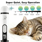 Silent Pets Nail Grinder with 2 Lights and 3 Speeds,Cordless Nail Trimmers | Rechargeable Dog Nail Trimmers,Painless Paws Grooming Pro for Small Medium Large Dogs & Cats (2 Replacement Heads)