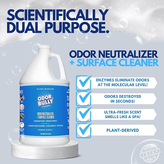 Whip-It Odor Bully Instant Odor Neutralizer - Powerful Plant-Based Formula | Eliminate Stubborn Odors from Home and Car | Fresh Laundry Scent | Dual Purpose Odor Control/Cleaner - 128 oz