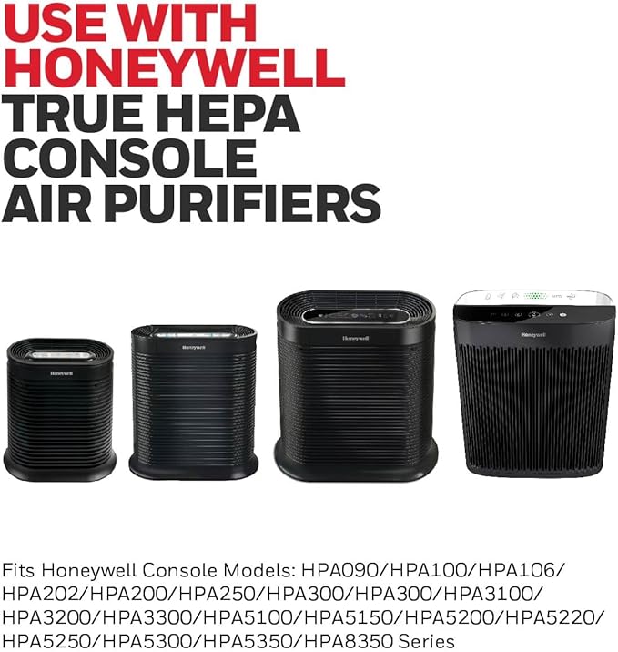 Honeywell HEPA Air Purifier Filter R, 3-Pack Air Filter Replacements | Air filtration for allergens, air filter for air purifier, HPA100/HPA200/HPA300 hepa filter replacement, 3000/5000 Series