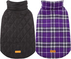 Kuoser Warm Dog Coat, Waterproof Dog Jacket for Extra Large Dogs,Purple 3XL | Adjustable Durable XXXL Doggie Winter Coat Reversible Puppy Cold Weather Apparel for Large Breed