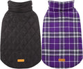 Kuoser Waterproof Dog Coat, Reversible Dog Jacket for Medium Dogs, Purple M | Adjustable Durable Doggie Winter Coat Warm Puppy Cold Weather Apparel from Small to Large Breed