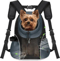 WOYYHO Pet Dog Carrier Backpack, Ventilated Mesh Small Dog Front Backpack | Breathable Puppy Back Pack, with Safety Belt, Storage Pockets, for Travel Hiking Cycling Outdoor Adventures, Dark Gray, S