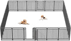 40 Inch Dog Playpen Outdoor, 24 Panels Puppy Playpen Heavy Duty Dog Play Pen Indoors, Rust Resistant Dog Pen for Large/Medium/Small Dogs, Dog Fence for RV Camping