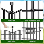 15 Panels Decorative Garden Fence with Gate - 32 in (H) x 35.4 ft (L) No Dig Dog Fence Outdoor for Yard, Rustproof Tall Garden Fencecing Panels, Animal Barrier Suitable for Yard Border, Patio