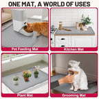 Cat Litter Mat, 34"x22" Waterproof Silicone Pad, Black | Large Size, Urine-Proof Pad, Litter-Trapping Waves, Non-Slip, Easy Clean, Paw-Safe, for Litter Box, Floor Mat